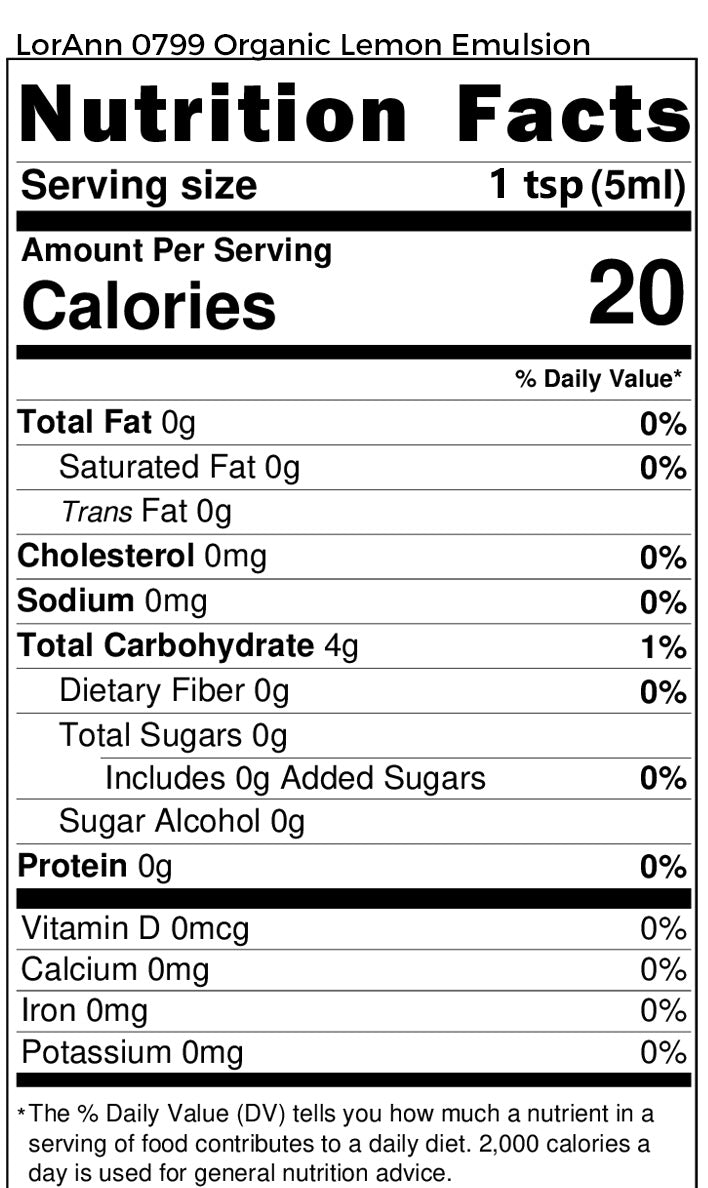 Organic Lemon, Bakery Emulsion 4 oz.8.99Fusion Flavours  